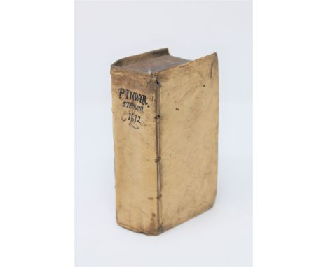 Pindar, First Olympian Ode, publisher Oliva Pavli Stephani, 1612, bound in vellum
