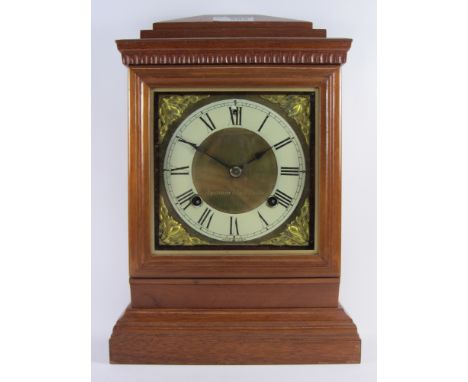 Late 19th century mahogany cased mantle clock by Ansonia Clock Co. USA, H32.5cm Condition Report Missing gong and back panel