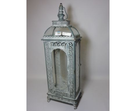 Shabby Chic distressed metal effect lantern H71cm 
