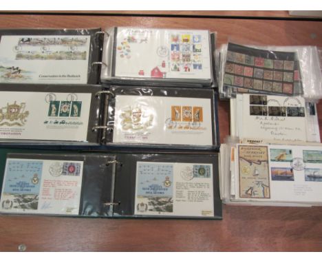 RAF and flight related First Day Covers, other GB and world FDCs, stock cards of world stamps etc. in one box