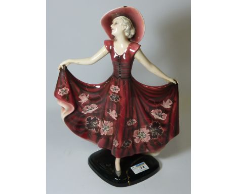 Art Deco period Goldscheider figure H36.5cm, incised numbers to base H37cm (a/f) 

