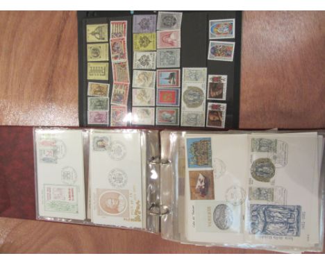 Vatican First Day Covers c1963-1984 in one album and two stock leaves of mint and used vatican stamps 
