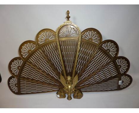 Brass 'Peacock' firescreen H61cm 