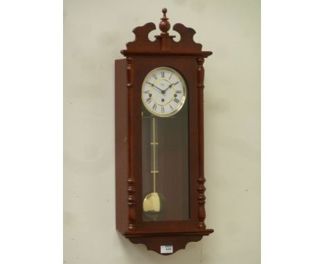 Modern mahogany finish wall hanging clock, H74cm