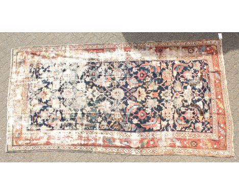 A LARGE PERSIAN MAHAL CARPET with some wear. 11ft x 5ft 10ins.