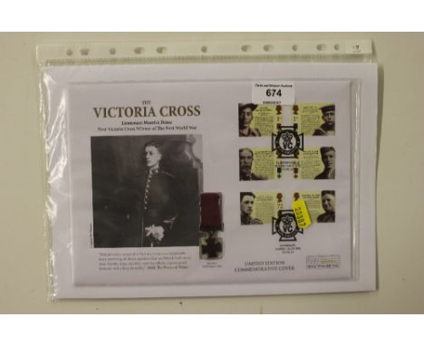 A Victoria Cross medal on limited edition First Day cover