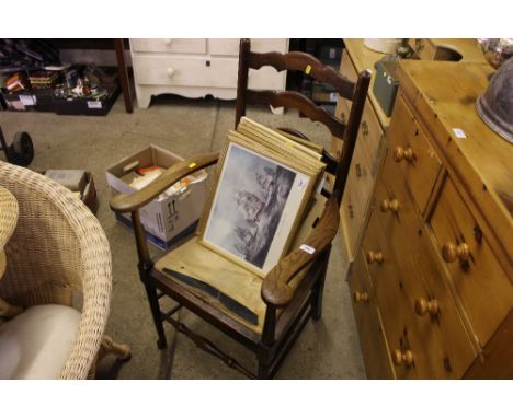 An oak ladder back elbow chair 