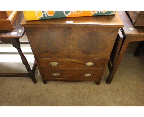 An Edwardian mahogany and inlaid converted commode