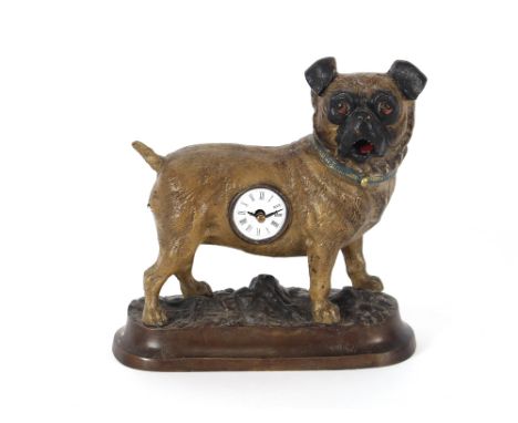 An automaton clock in the form of a dog with moving tongue