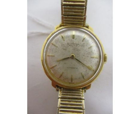 A IWC ladies automatic, gold cased wristwatch circa 1960, on a later expanding bracelet, 24mm 