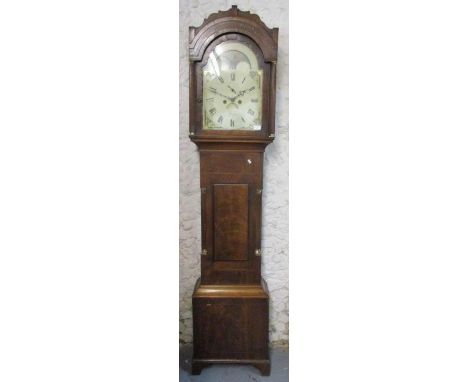 A George III 8 day longcase clock, having a painted dial, inscribed A Barnesan, Bruton, Roman numerals, subsidiary seconds di