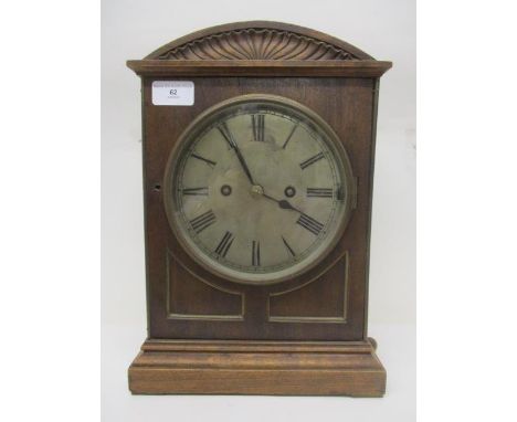 A late 19th century German two train fusee bracket clock, the 8 day movement by Winterhelder & Hofmeier, housed in an oak, ar