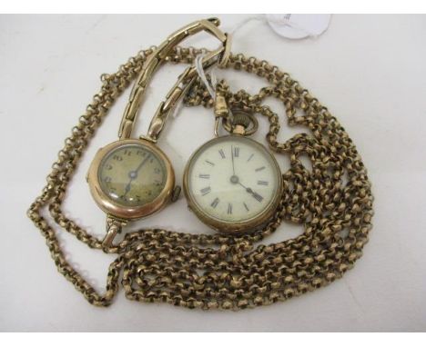 An early 20th century Hafis W & Co ladies manual wind, 9ct gold cased wristwatch, together with an early 20th century 9ct gol