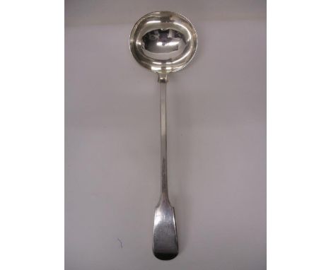 A William IV silver fiddle pattern soup ladle by Charles Lias, London 1837, 286g 