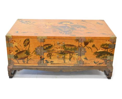 Mid 20th Century oriental cabinet Mid 20th Century oriental chinoiserie, art nouveau style cabinet with exterior decorations 