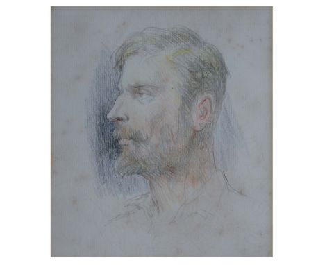 19TH CENTURY ENGLISH SCHOOL Head and shoulders portrait of a gentleman with beard, signed with monogram and dated Feb '87, se
