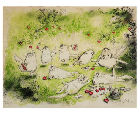 RONALD SEARLE (1920-2011) 'Love Feast', lithograph in colours, pencil signed, dated 1981, titled and numbered 32/99, printed 