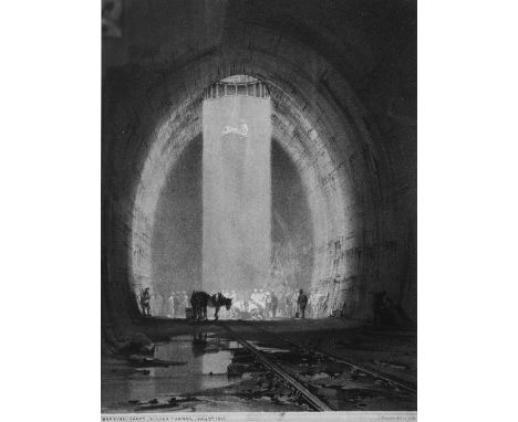 J BOURNE 'Working Shaft - Kilsby Tunnel, July 8th 1837', aquatint engraving, 21 x 18cm; and five further various prints or en