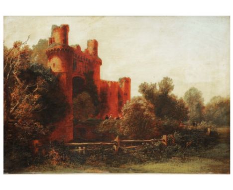 CHARLES MARSHALL (1806-1890) 'Hurstmonceaux Castle, Sussex', signed, inscribed on artist's label verso, oil on canvas, 30.5 x