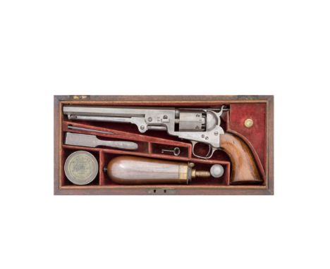 A Cased Colt 1851 Model Navy Percussion RevolverNo. 25502 For 1855Of production specifications, with octagonal sighted barrel