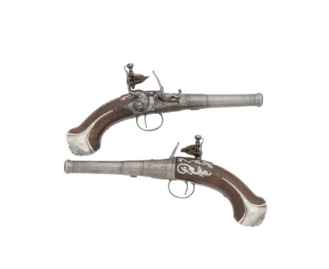 A Fine Pair Of 22-Bore Flintlock Turn-Off PistolsBy James Freeman Of London, Circa 1720With two-stage cannon barrels each eng