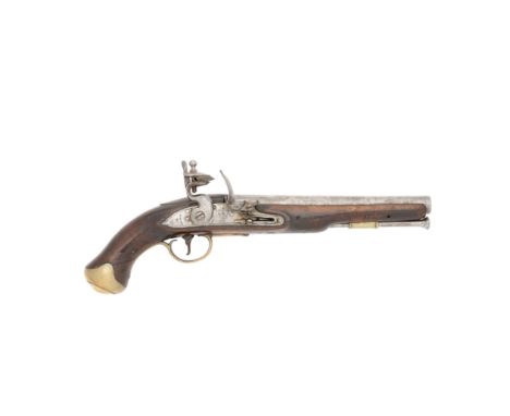 A 15-Bore Flintlock Light Dragoon Service PistolBy Ketland & Co., Late 18th CenturyWith plain barrel and tang, border engrave