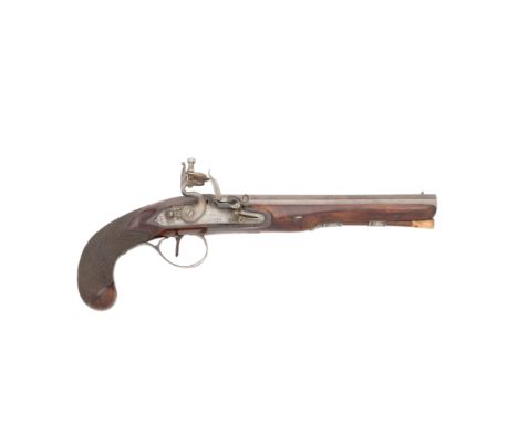 A 22-Bore Flintlock Duelling Pistol By I. & J. Parr, Circa 1815Reconverted from percussion, with rebrowned octagonal sighted 