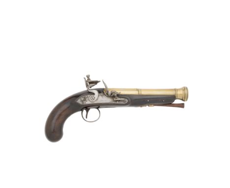 A Flintlock Blunderbuss-PistolSigned Wheeler, London, Early 19th CenturyWith two-stage brass barrel turned and belled at the 