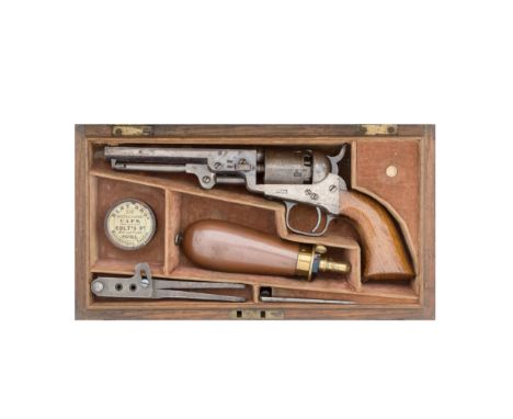 A Cased Colt 1849 Model Pocket Percussion Revolver No. 3040 For 1854With blued octagonal sighted barrel (some loss of finish)