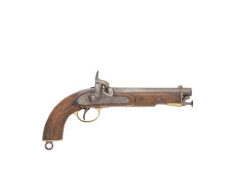 An 18-Bore Percussion East India Government Service PistolDated 1867With sighted barrel and tang, dated flat lock stamped 'BI