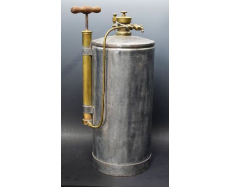 An early 20th century French hollow wire lighting storage tank, by Liotard Ainé (later Lilor) of Paris, aluminium cylindrical