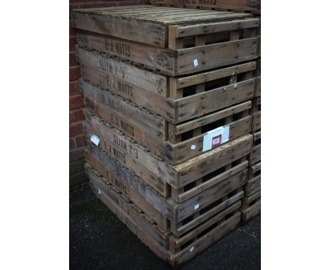 A set of 12 vintage potato chitting trays, W Groom, Boxmakers, Spalding