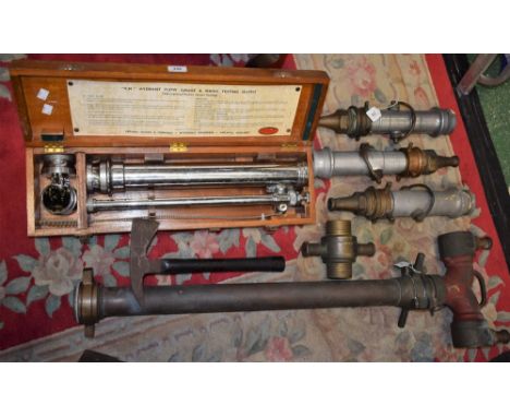 Fire Brigade History - a Vernon Morris & Company V.M Hydrant Flow Gage & Mains Testing Outfit, 1948 Improved Pattern, hardwoo