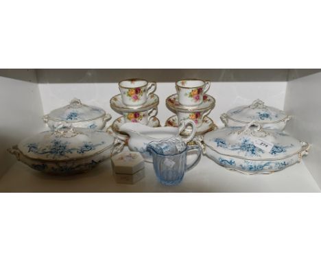 Ceramics - a Royal Stafford part tea service, for four, rose pattern on white ground, comprising cups, saucers, side plates, 
