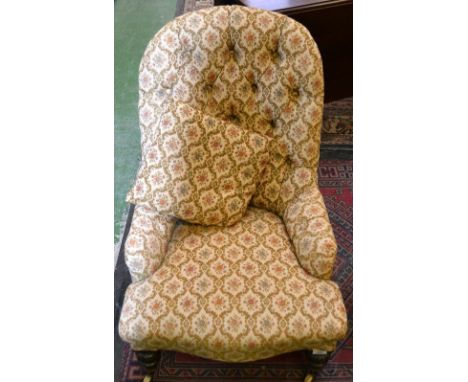A Victorian button back nursing chair 