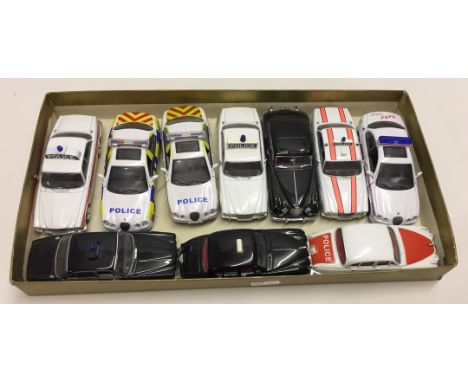 10 unboxed diecast Police cars to include Corgi & Vanguards - 1:43 scale  