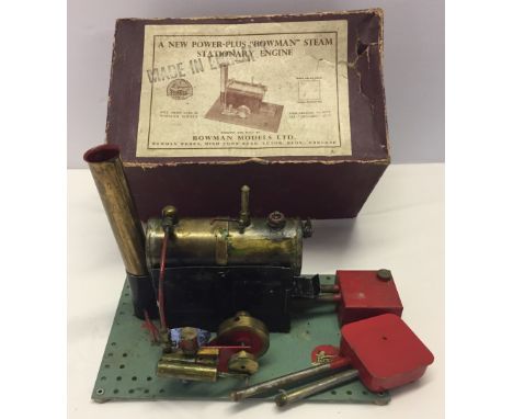 Boxed Power Plus 'Bowman' steam stationary engine. By Bowman Models Ltd c1948.  