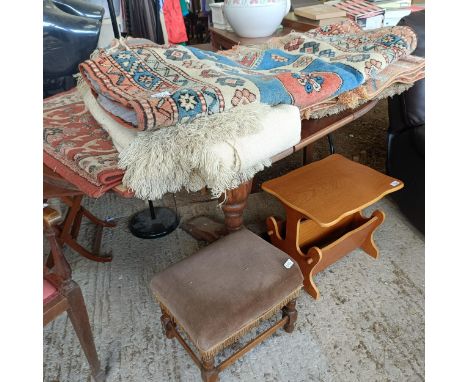 A pair of mannequin torsos, a standard lamp, assorted rugs, and other furniture (qty)  Please note collection is&nbsp;from TA