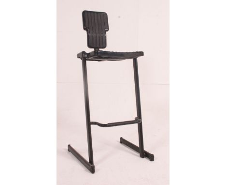 An Italian 20th century modernist  Magis Condor Andries and Hiroko Van Onck bar stool of black plastic construction. Measure: