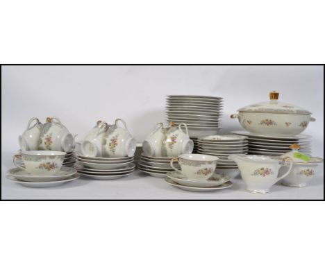 A good quality extensive Kutani china dinner  and tea service comprising dinner plates, soup bowls, side plates, saucers, cup