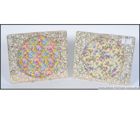 A Royal Staffordshire " The Biarritz " Great Britain RD784849 cake plate with dished centre painted with flowers and leaves t