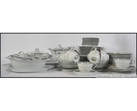 A large mid 20th century Noritake ' Bristol ' pattern extensive tea & dinner service comprising dinner plates, side plates, c