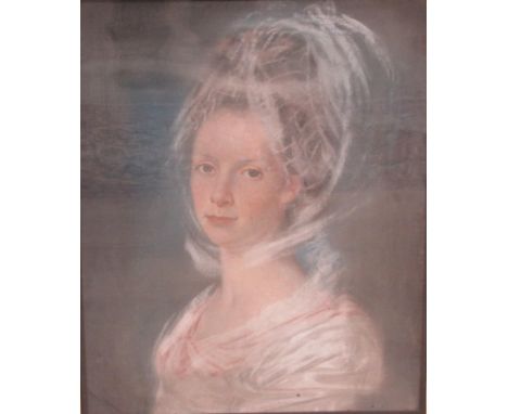 FOLLOWER OF DANIEL GARDNER (1750-1895) Portrait of a Lady, half-length wearing a white Dress and Head-Dress, pastel, 20 x 16 