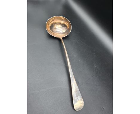 A Victorian silver Soup Ladle old english pattern engraved initials, London 1873, 275gms 
