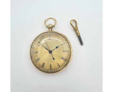 An 18ct gold open faced, key wind Pocket Watch with detached lever by G &amp; T Hammond, Manchester No 13441, sweep second ha