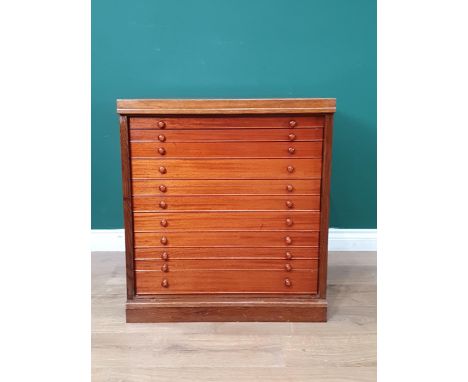 Lepidoptery; An oak Lepidopterist's Cabinet containing eleven glass topped drawers containing a collection of mainly British 