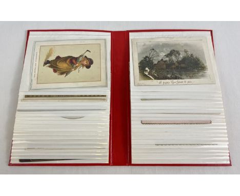An album containing 40 assorted Edwardian &amp; vintage greetings cards. 