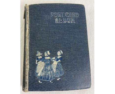 A small vintage postcard album of Oriental postcards to include hand painted cards. 