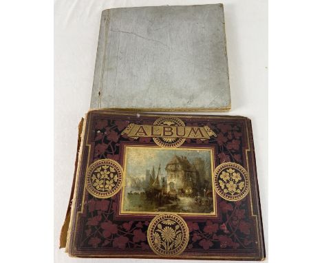 2 vintage/Victorian scrap albums containing assorted scraps, cigarette cards and greeting cards. 