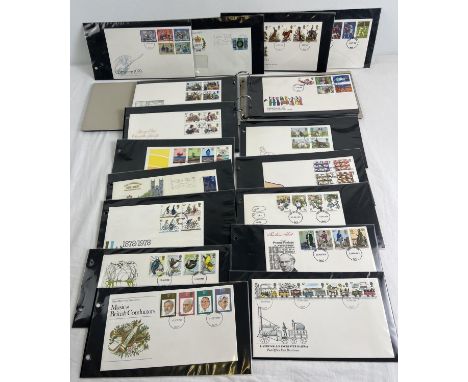 A blue album of 50 assorted vintage first day covers from the 1970's and early 1980's. 